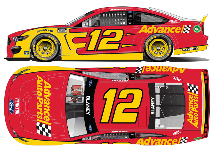 2021 Ryan Blaney #12 Advance Auto Parts NASCAR 1/24 Diecast