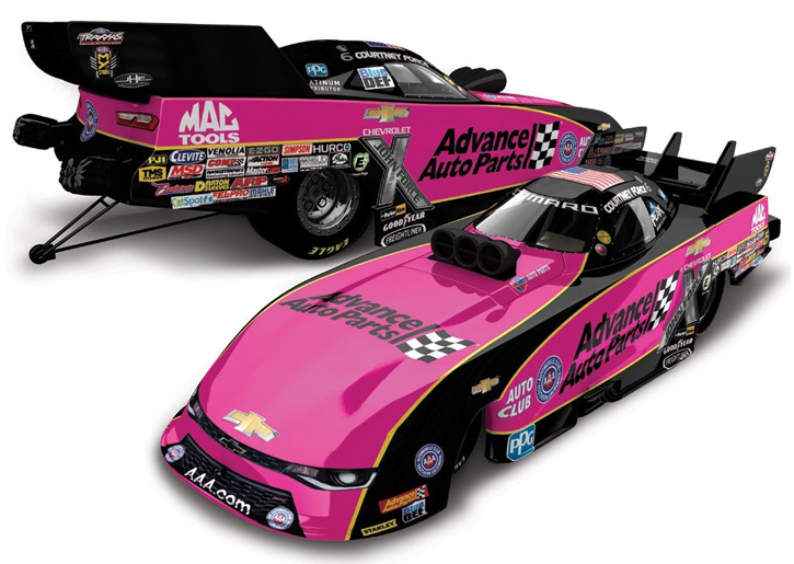 2017 Courtney Force 1/24 Advance Auto PINK  Color Chrome NHRA Funny Car 1 of 156 
