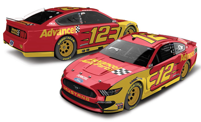 Lionel Racing Officially Licensed NASCAR Ryan Blaney HO Color Chrome Advance Auto Parts 2020 Ford Mustang 1:24 Scale Diecast Car 