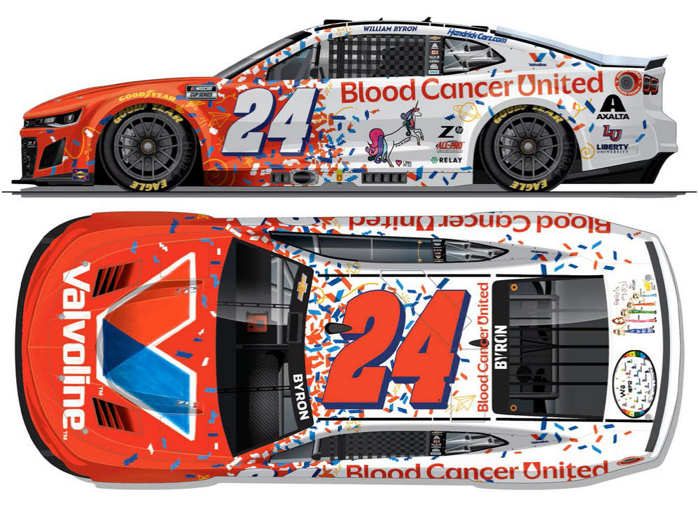 2025 William Byron #24 Valvoline Blood Cancer United 1/64 Diecast
