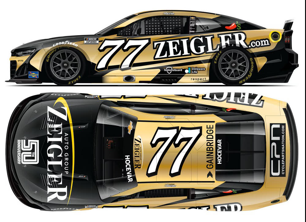 2025 Carson Hocevar #77 Zeigler 50th Anniversary 1/64 Diecast