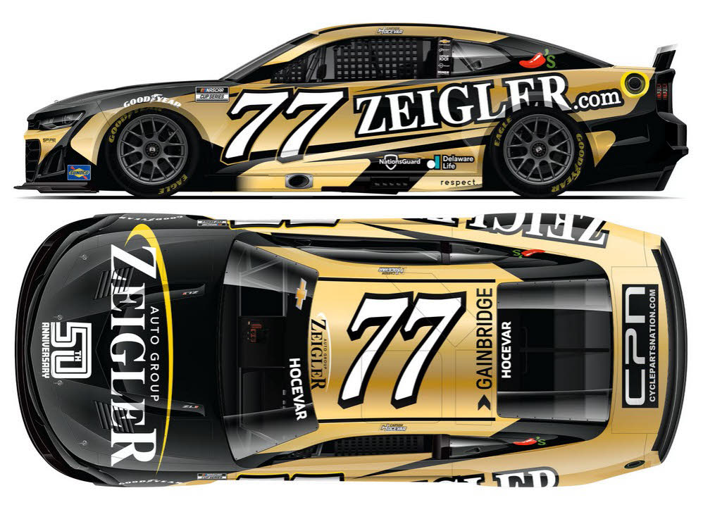 2025 Carson Hocevar #77 Zeigler 50th Anniversary 1/64 Diecast