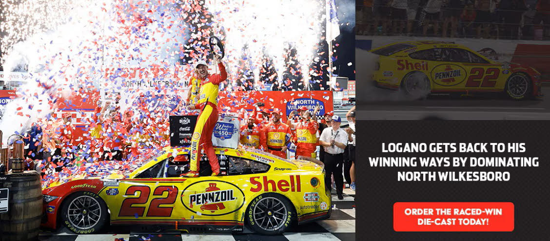 2026 Joey Logano #22 Shell-Pennzoil - North Wilkesboro Win / Raced Diecast, by Action Lionel Racing