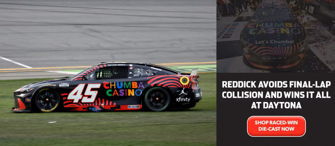 2026 Tyler Reddick #45 Chumba Casino - Daytona 500 Win / Raced Diecast, by Action Lionel Racing