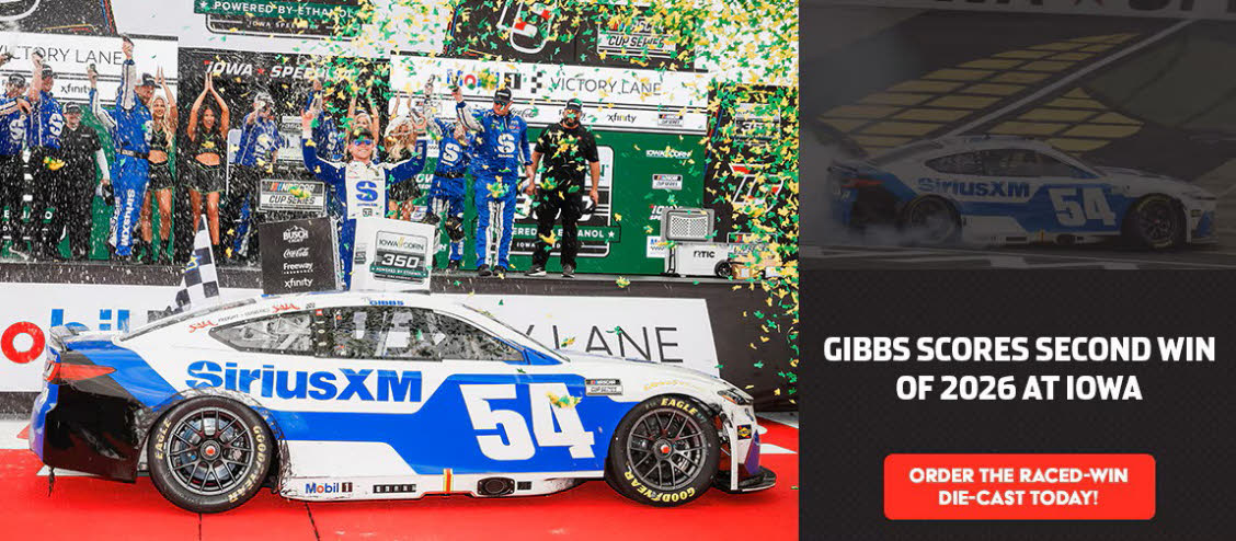 2026 Ty Gibbs #54 SiriusXM - Iowa Win / Raced Diecast, by Action Lionel Racing