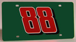 #88 Dale Earnhardt Jr - Green Laser Tag / Mirror License Plate