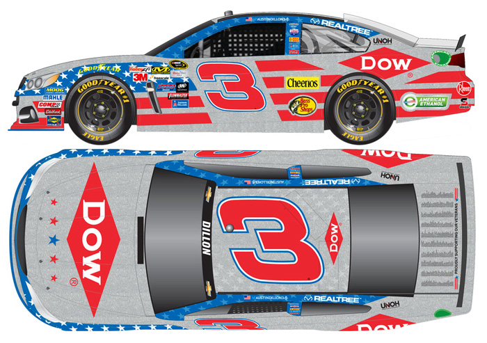 2015 Austin Dillon #3 Dow - Salute to Veterans 1/64 Diecast