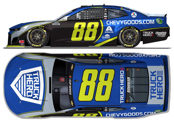 2020 Alex Bowman #88 Truck Hero - Darlington Throwback 1/24 Diecast - Autographed