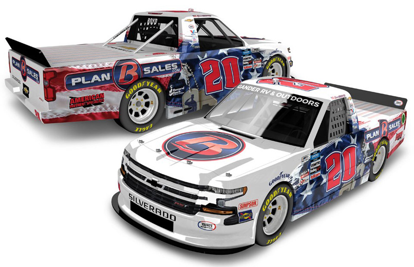 2020 Spencer Boyd #20 Plan B Sales Veterans Day Truck 1/24 Diecast - Autographed