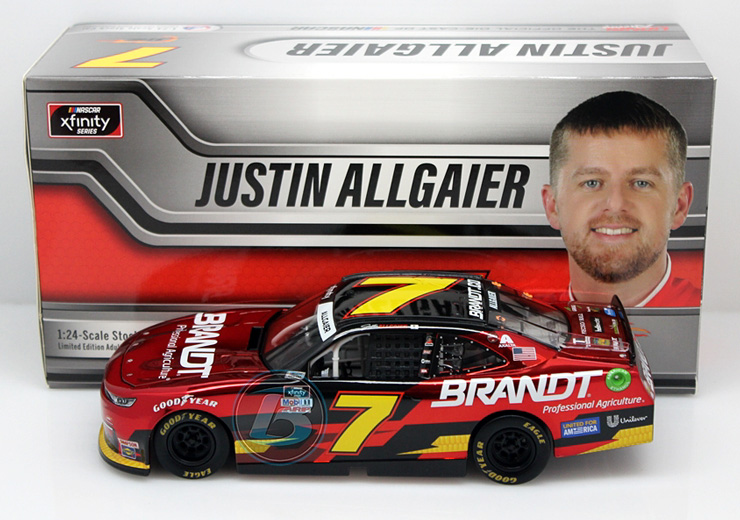 2021 1/24 #7 Justin Allgaier “ Brandt “ AUTOGRAPHED Camaro 1 of 256 SD SHIPPING 