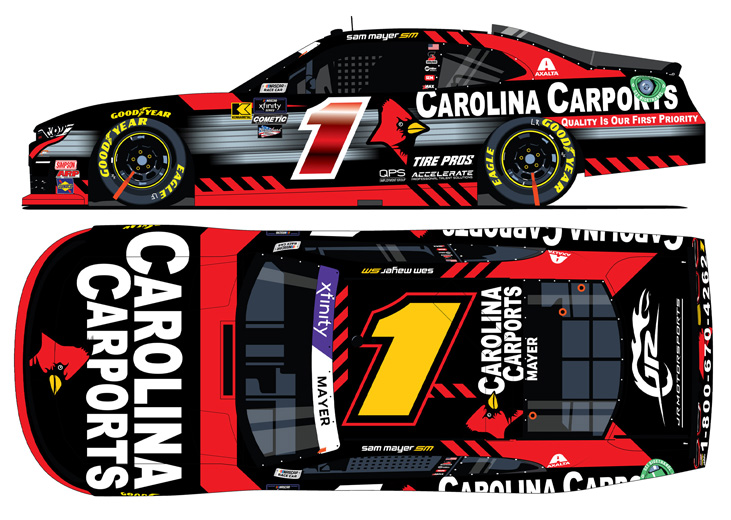 2024 Sam Mayer 1 Carolina Carports NASCAR 1/24 Diecast