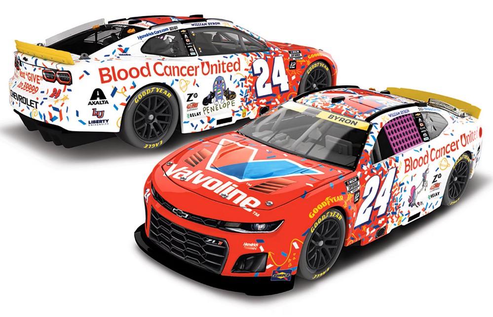 2025 William Byron #24 Valvoline Blood Cancer United 1/24 Diecast