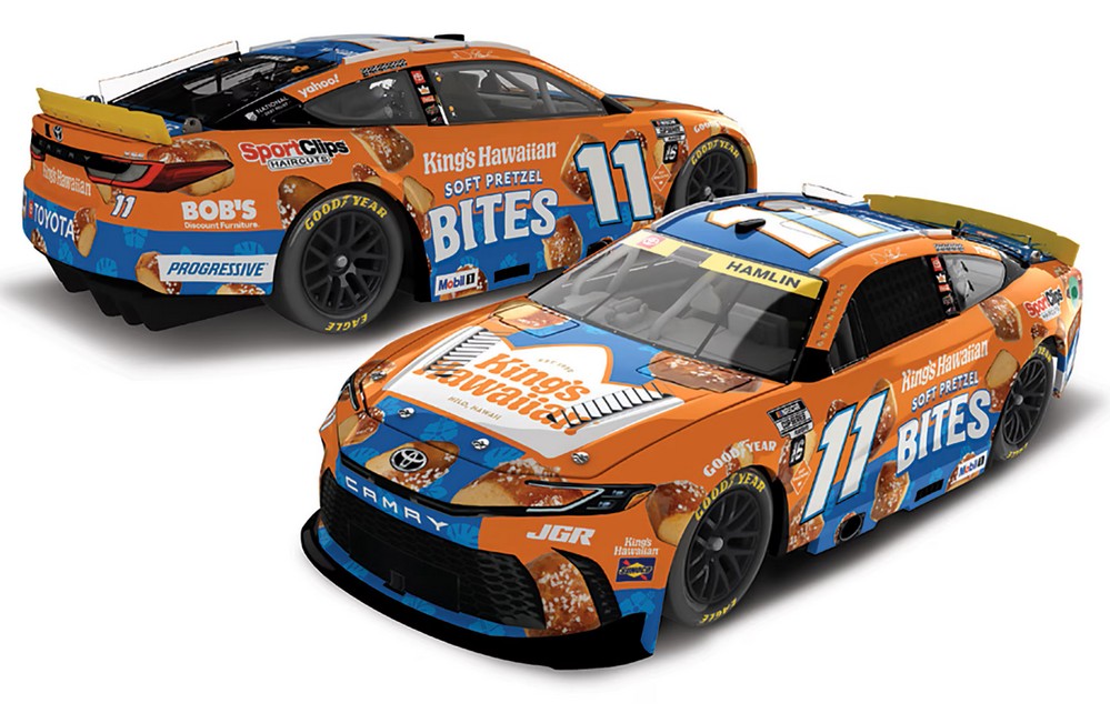2025 Denny Hamlin #11 King's Hawaiian Soft Pretzel Bites 1/24 Diecast
