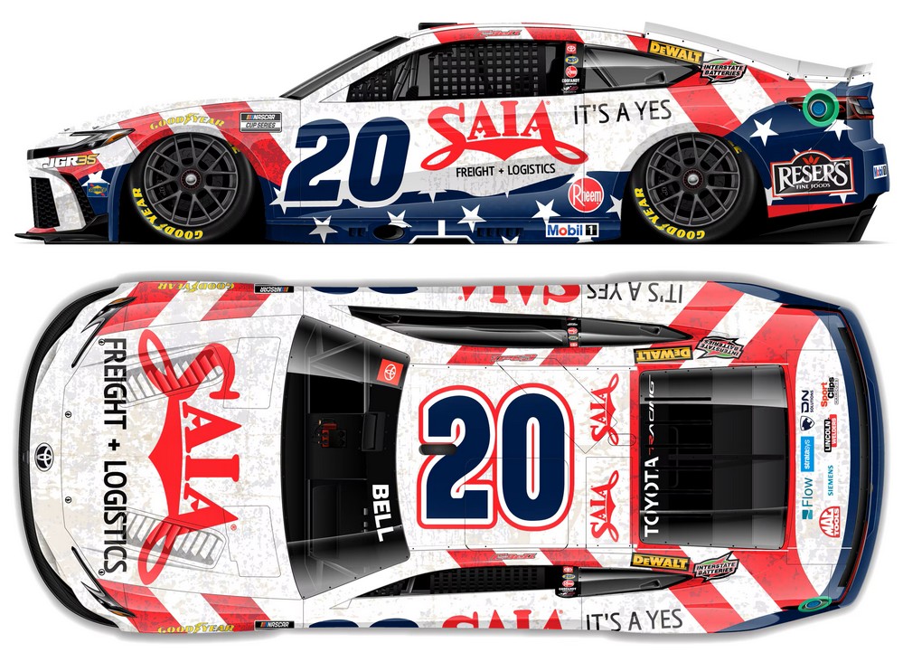 2026 Christopher Bell #20 Saia LTL Patriotic 1/24 Diecast