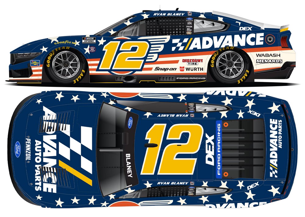 2026 Ryan Blaney #12 Advance Auto Parts Patriotic 1/24 Diecast