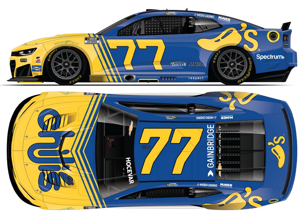 2026 Carson Hocevar #77 Chili's "Marg Machine" - Darlington Throwback 1/24 Diecast