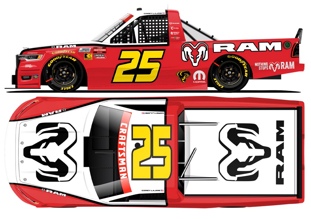 2026 Corey LaJoie #25 RAM Darlington Throwback Truck 1/64 Diecast