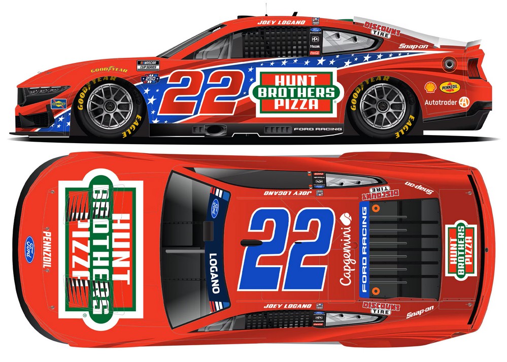 2026 Joey Logano #22 Hunt Brothers Pizza Red Patriotic 1/24 Diecast