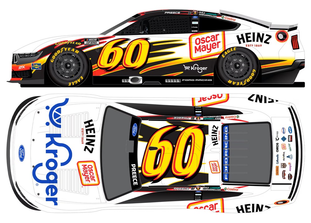 2026 Ryan Preece #60 Kroger / Oscar Mayer / Darlington Throwback 1/64 Diecast