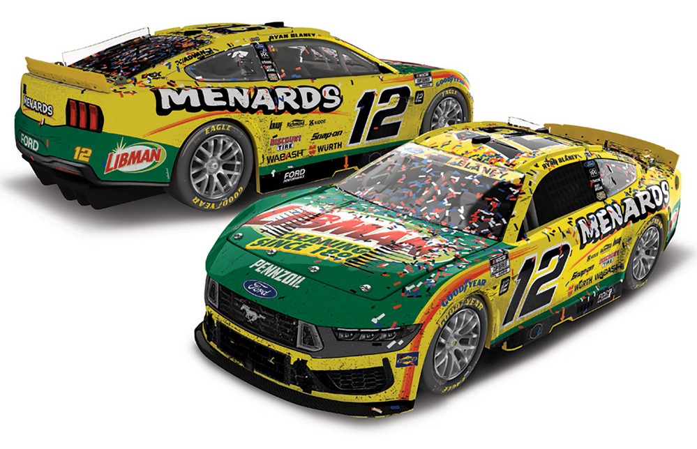 2025 Ryan Blaney #12 Menards / Libman - New Hampshire Win / Raced 1/24 Diecast