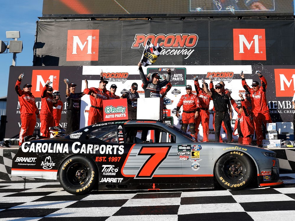 2026 Justin Allgaier #7 Carolina Carports - Pocono Win / Raced 1/24 Diecast