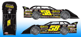 2021 Ross Bailes #58 daves Towing - Dirt Late Model 1/64 Diecast