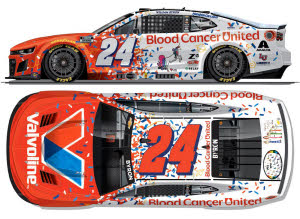2025 William Byron #24 Valvoline Blood Cancer United 1/24 Diecast