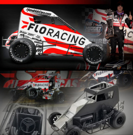 2022 Kyle Larson #01 FLO Racing Midget Sprint Car 1/18 Diecast
