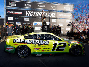 2025 Ryan Blaney #12 Menards / Libman - New Hampshire Win / Raced 1/24 Diecast